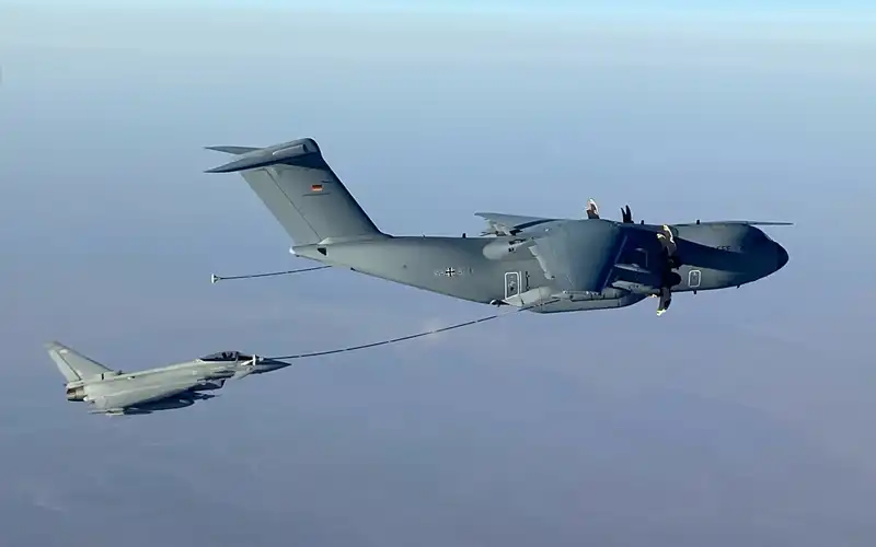 RAF Typhoons Conduct First Air-to-Air Refuelling with German A400M