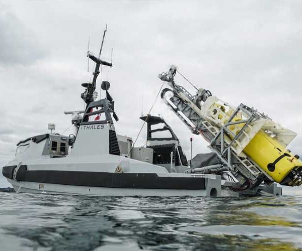 Thales has delivered the autonomous mine-hunting vessel Ariadne to the Royal Navy as part of the Maritime Mine Counter Measures programme.